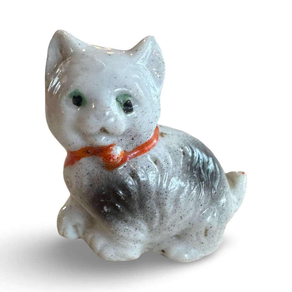 Vintage Kitten with Orange Scarf made in Japan